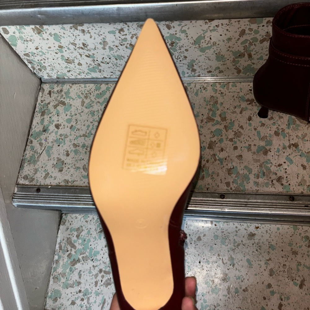 Pointed Toe Wine Colored Booties - image 2